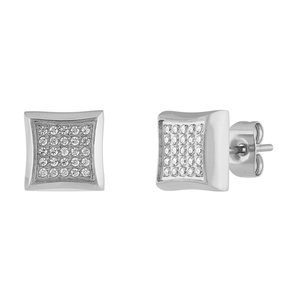 The Men's Corner Diamond Earrings 1/4 ct. t.w. Stainless Steel with Friction Back