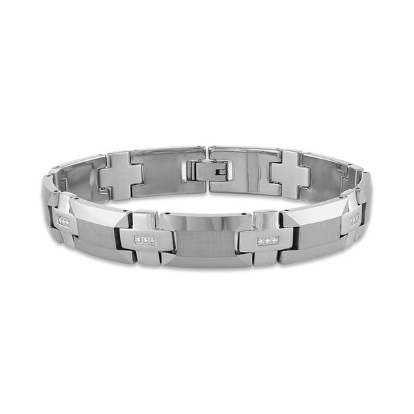 Esquire Diamond Tungsten Link Bracelet, 8.50"
