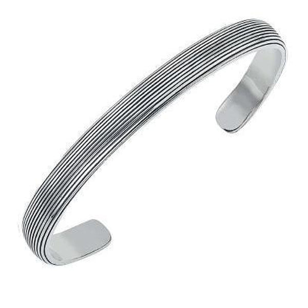 Esquire Sterling Silver Cuff Bracelet with Fine Line Pattern, 8.50"