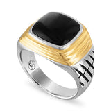 Esquire Onyx Ring with 14k Gold over Sterling Silver,  9-11.5