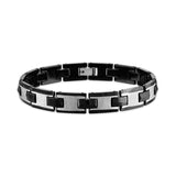 Esquire Black Stainless Steel & Tungsten Link Bracelet, 8.50"