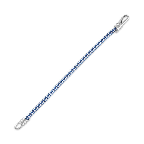Esquire Blue and White Corded Bracelet with Stainless Steel Clasp, 8.50"