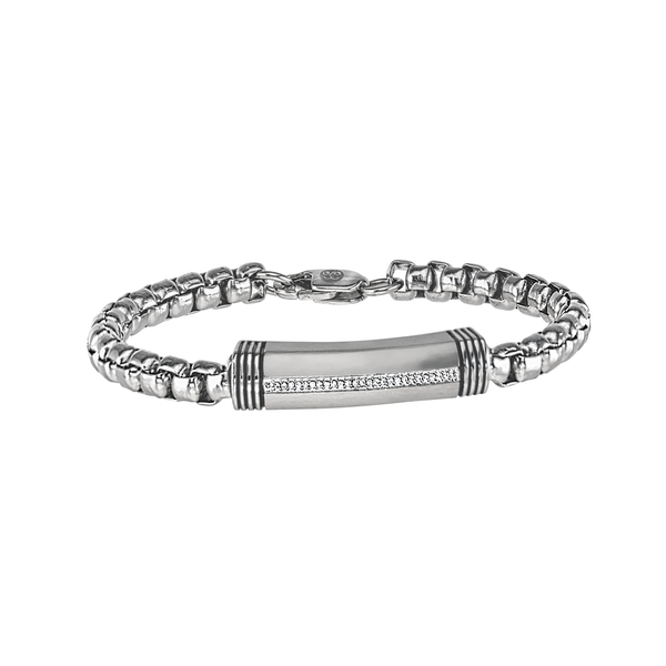 Esquire Diamond ID Bracelet with Stainless Steel, 8.50"