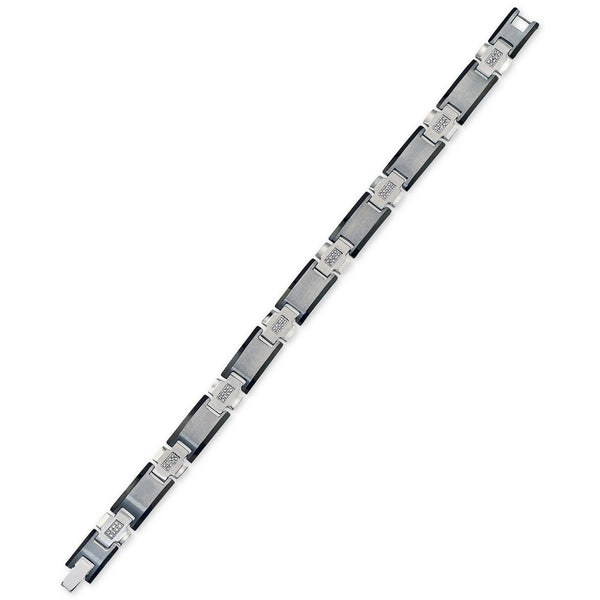 Esquire Diamond Link bracelet in Stainless Steel & Tungsten , 8.50"
