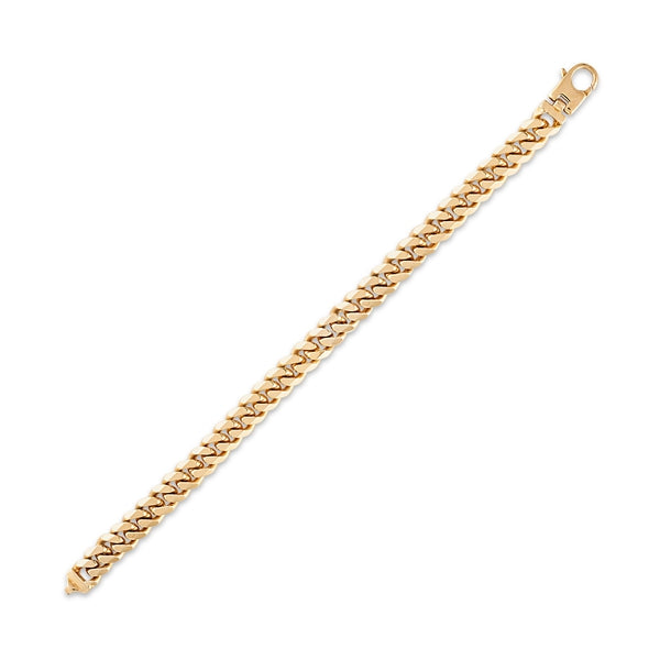 Esquire Gold Over Stainless Steel Curb Link Bracelet with Diamond Cut, 8.50"